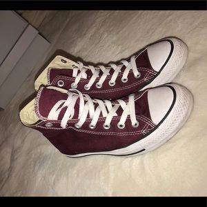 Maroon High Top Converse
